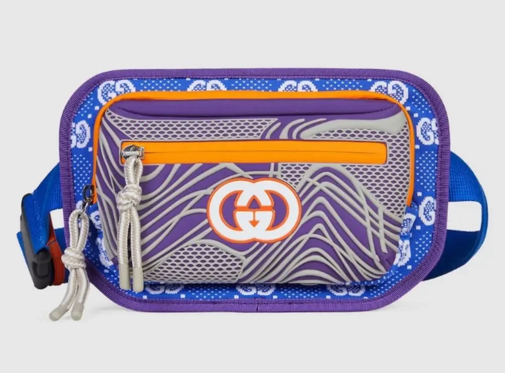 Gucci GG Logo Nylon Belt Bag Multicolor 752102 Size 90 (36) Italy New